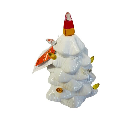 Spooky Village Light-Up Ceramic Halloween Tree With Colorful Bulbs & Candy Corn - Picture 3 of 5